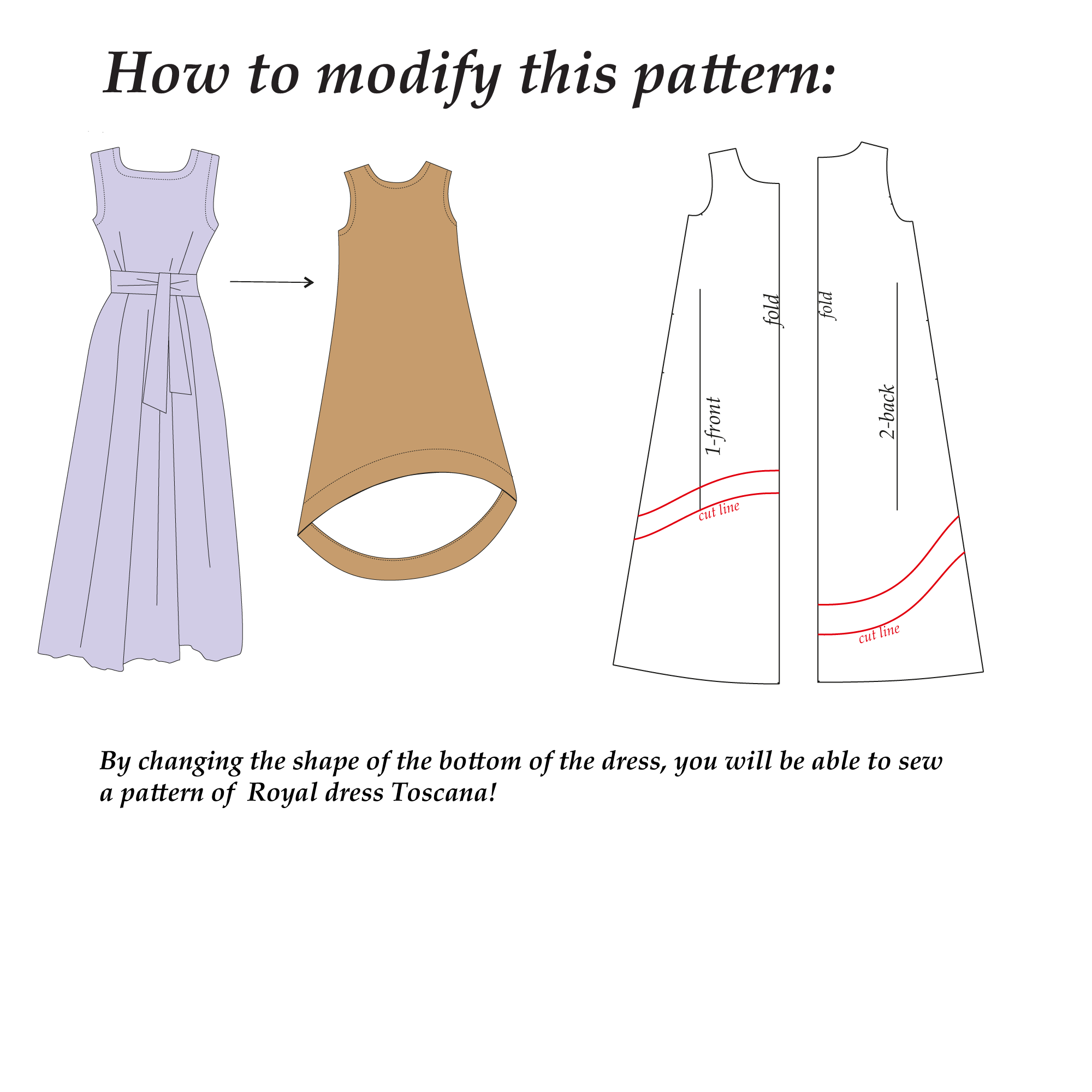 Long Sleeveless Dress Pattern | Sizes XS-2XL