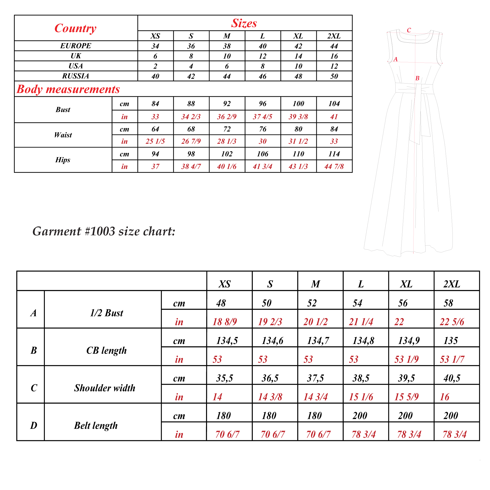 Long Sleeveless Dress Pattern | Sizes XS-2XL