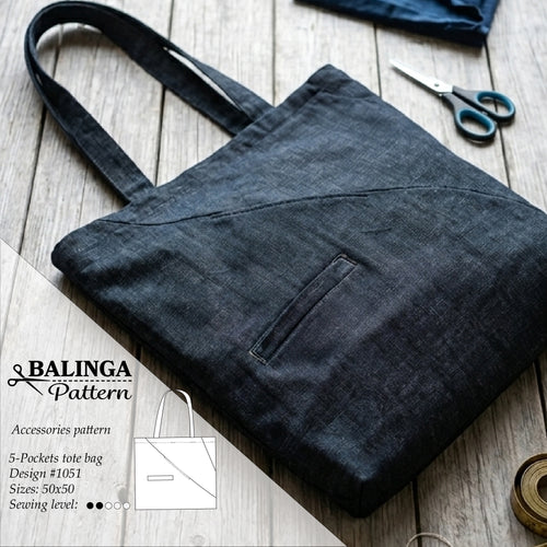 5 pocket tote bag sewing pattern
