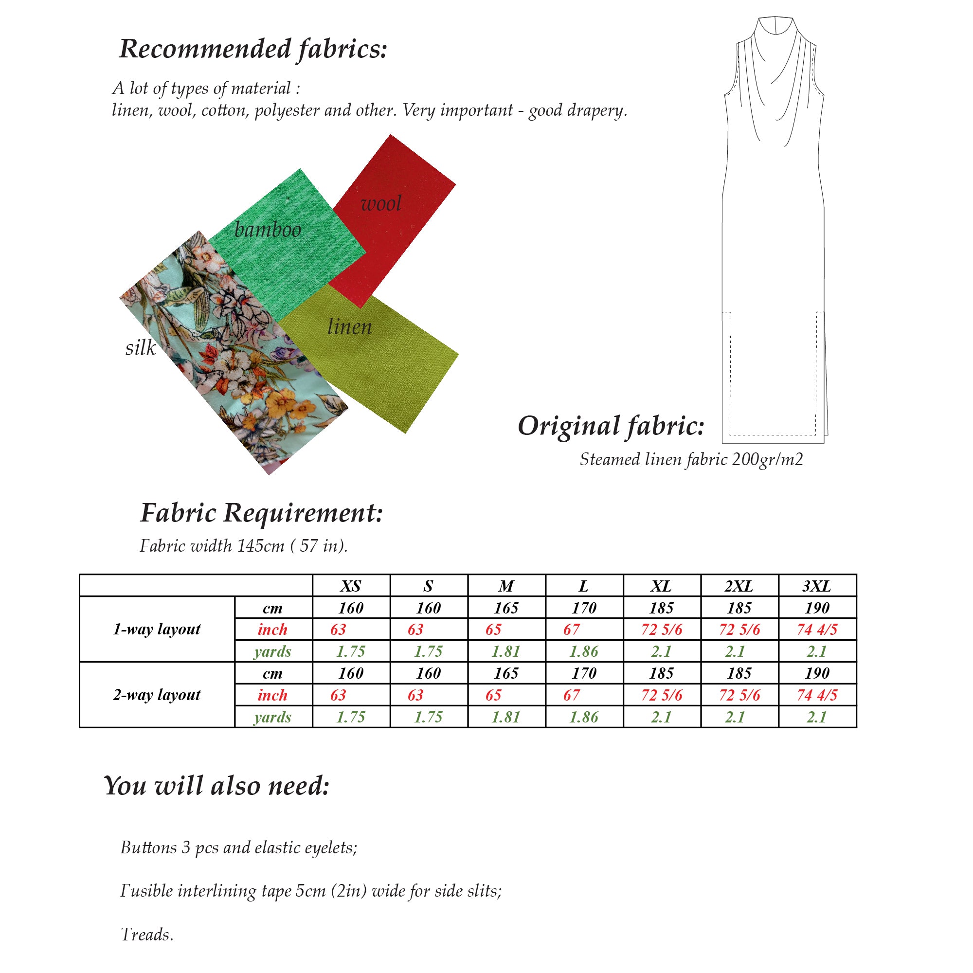 Summer Maxi Dress Sewing Pattern: Cowl Neck, Sleeveless, Sizes XS-3XL (PDF Download)