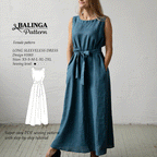 Long Sleeveless Dress Pattern | Sizes XS-2XL