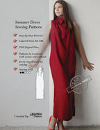 Summer Maxi Dress Sewing Pattern: Cowl Neck, Sleeveless, Sizes XS-3XL (PDF Download)