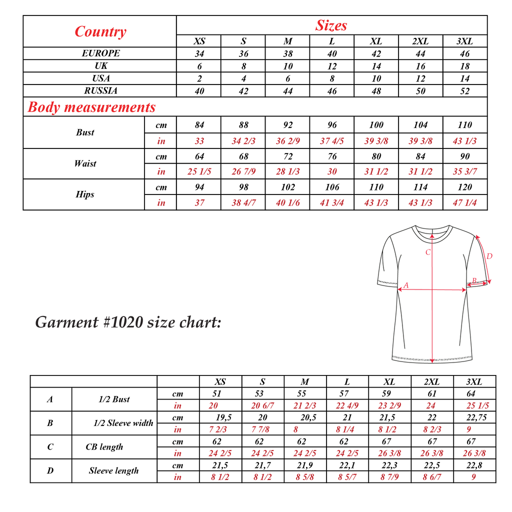 T-Shirt Sewing Pattern | Sizes XS-3XL