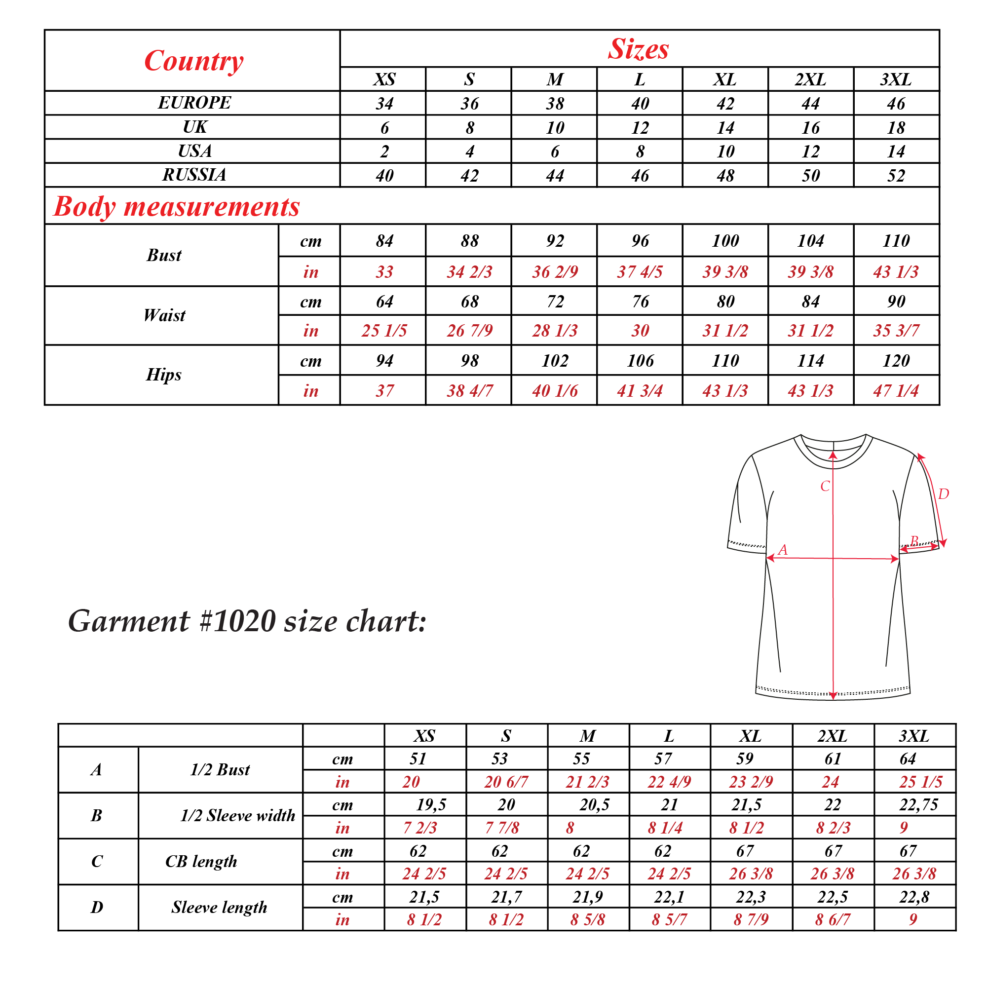 T-Shirt Sewing Pattern | Sizes XS-3XL