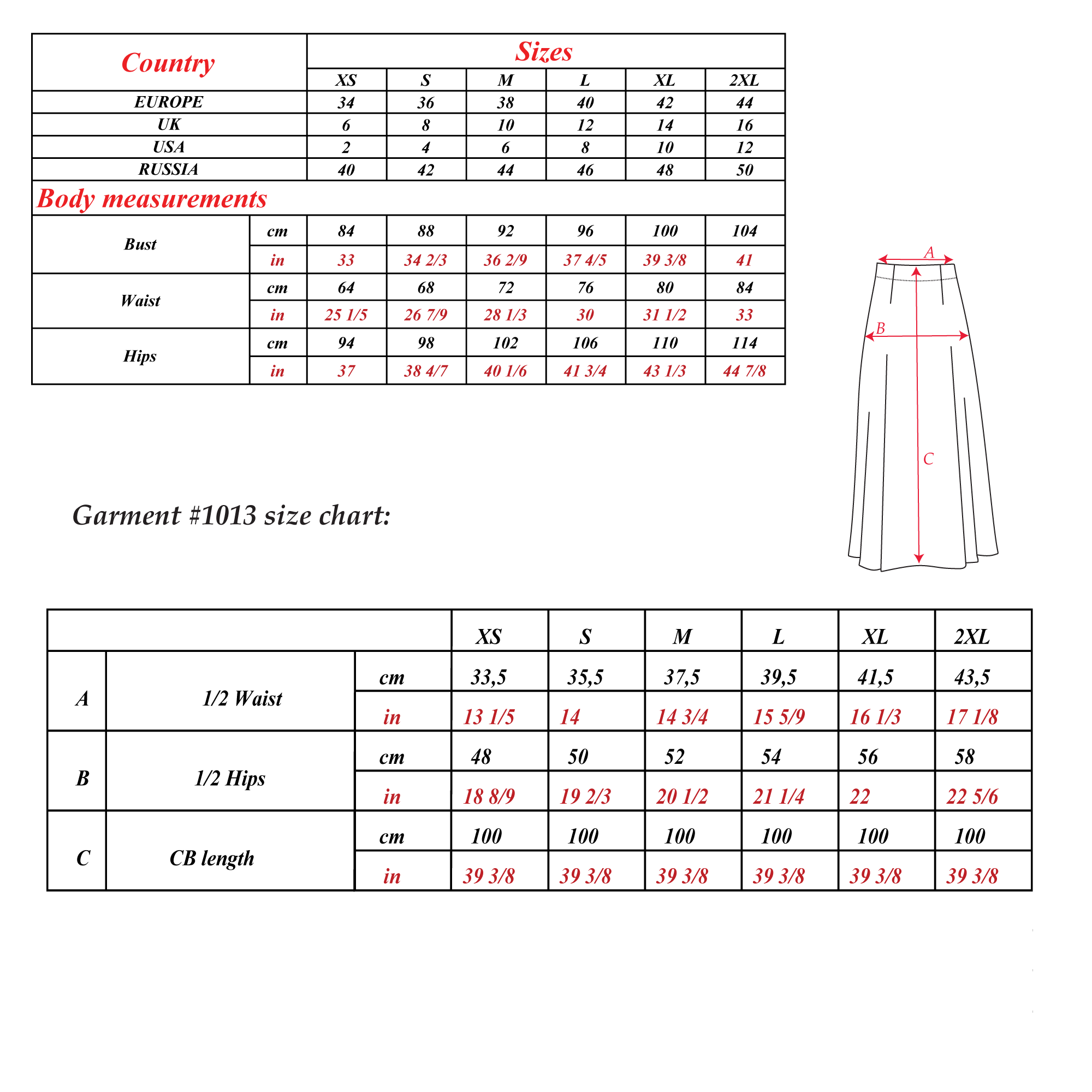 A-Line Skirt Sewing Pattern | Sizes XS-2XL