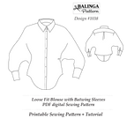 Batwings Sleeve Shirt Sewing Pattern | Sizes XS -3XL