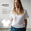 Easy Sewing Pattern for beginners - V-Neck Blouse  | Sizes XS-2XL