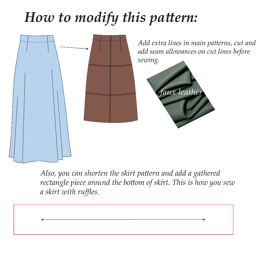 A-Line Skirt Sewing Pattern | Sizes XS-2XL