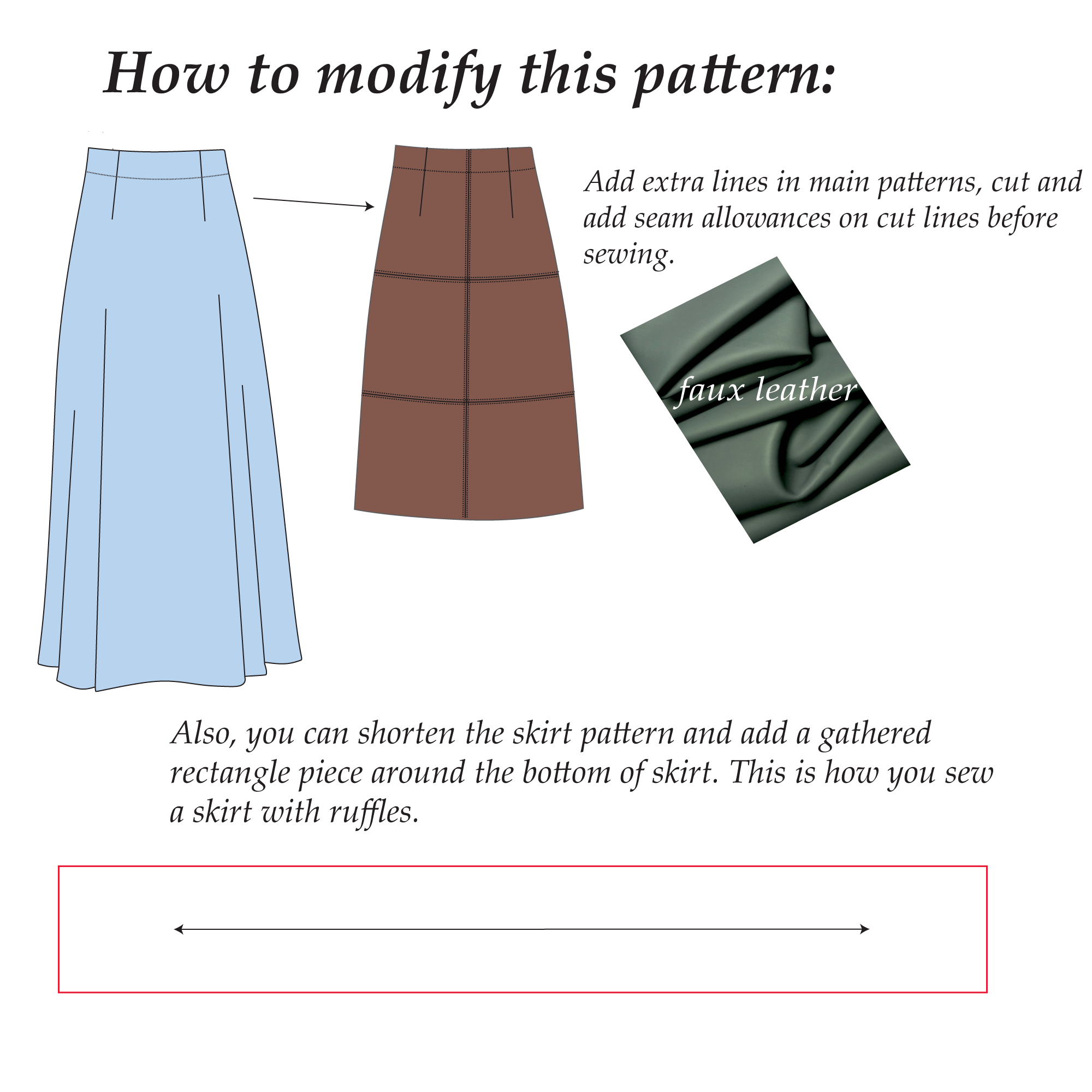 A-Line Skirt Sewing Pattern | Sizes XS-2XL