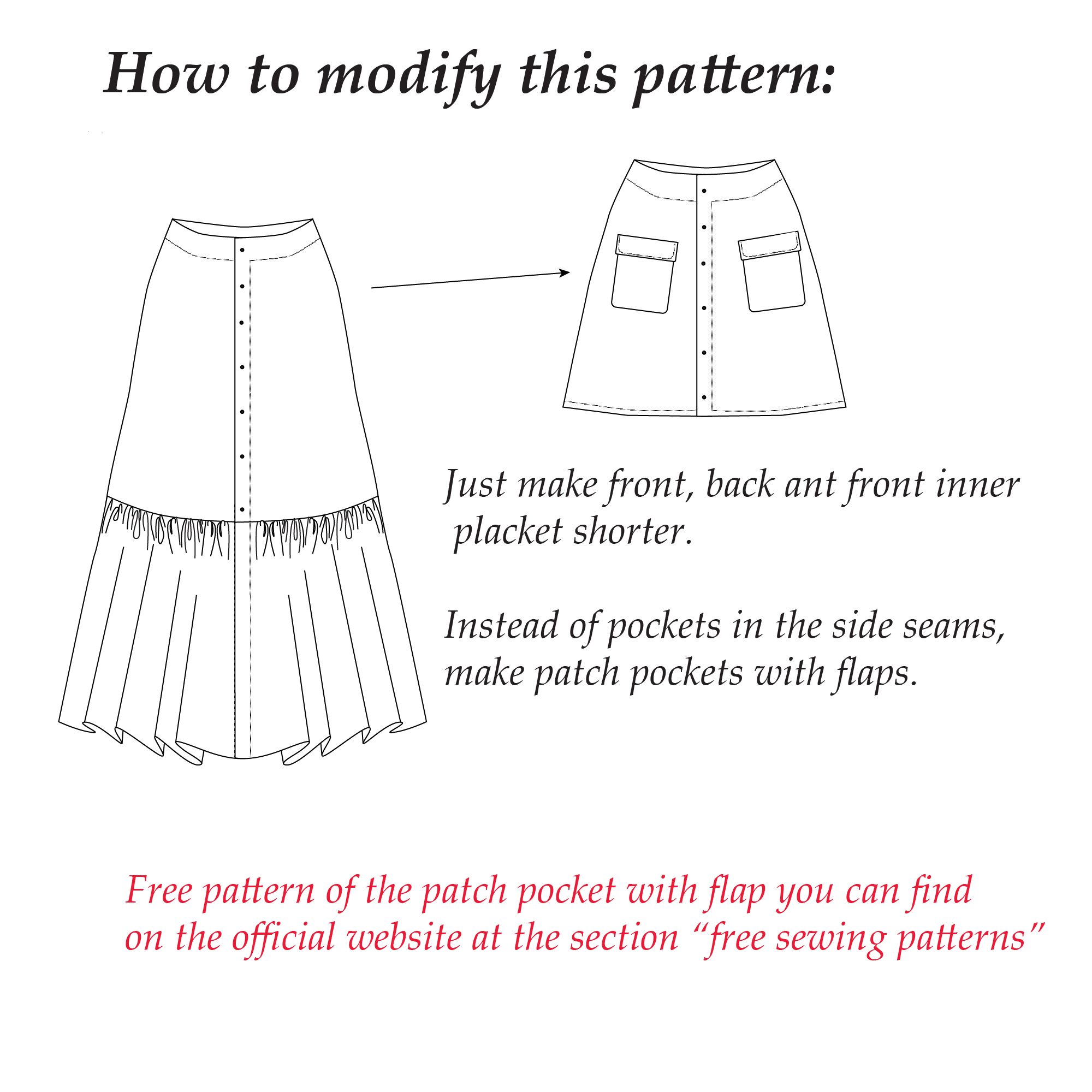 Ruffle Skirt Sewing Pattern | XS-3XL
