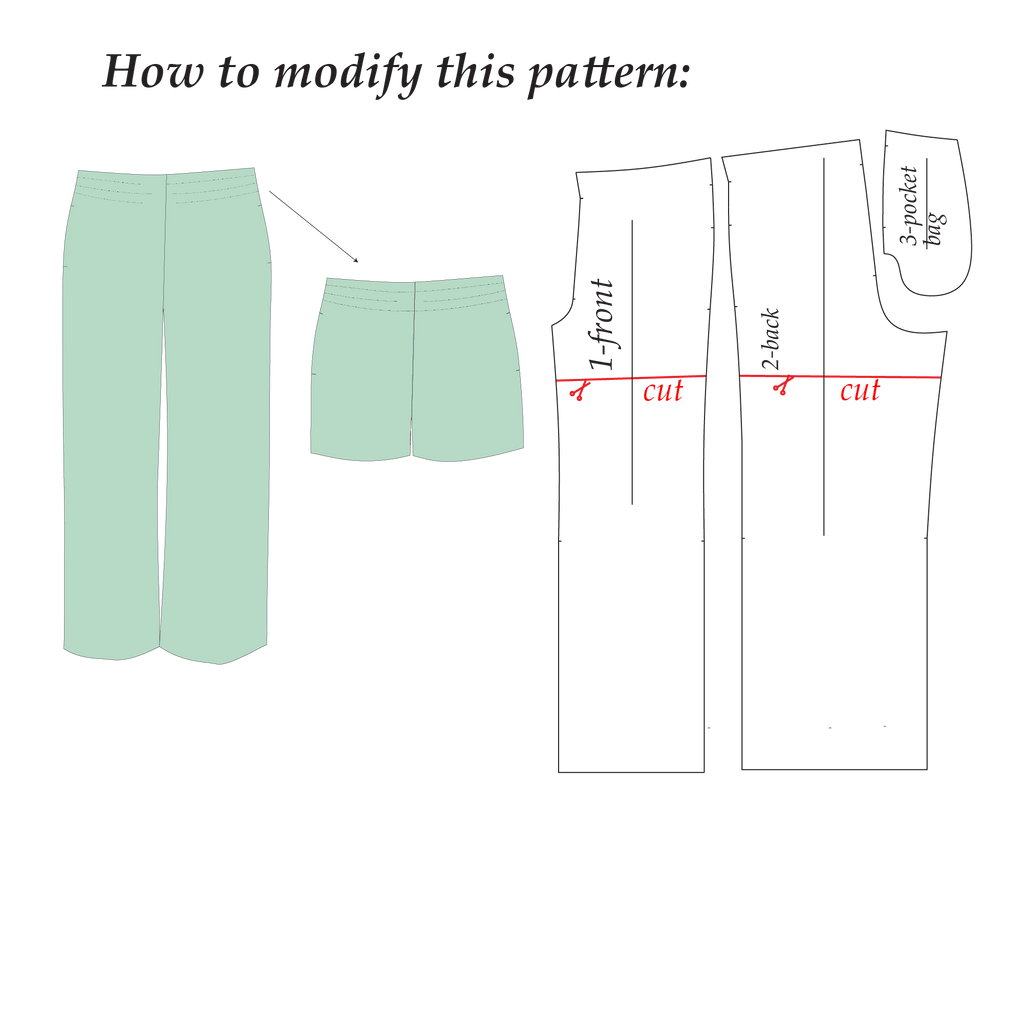 Wide Leg Pants Pattern  | Sizes XS-2XL