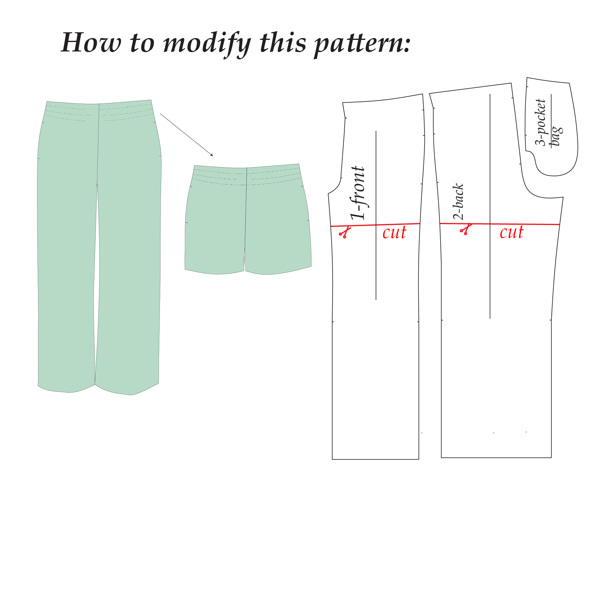 Wide Leg Pants Pattern  | Sizes XS-2XL