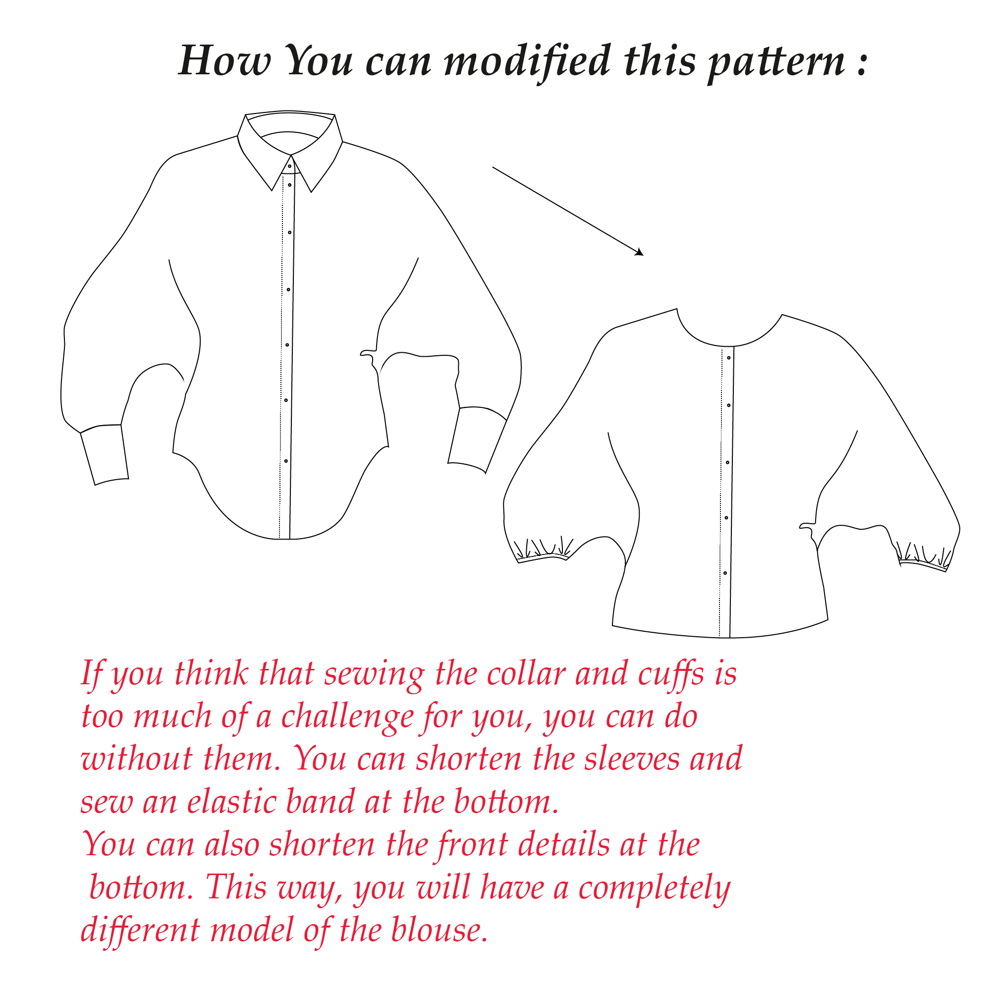 Batwings Sleeve Shirt Sewing Pattern | Sizes XS -3XL