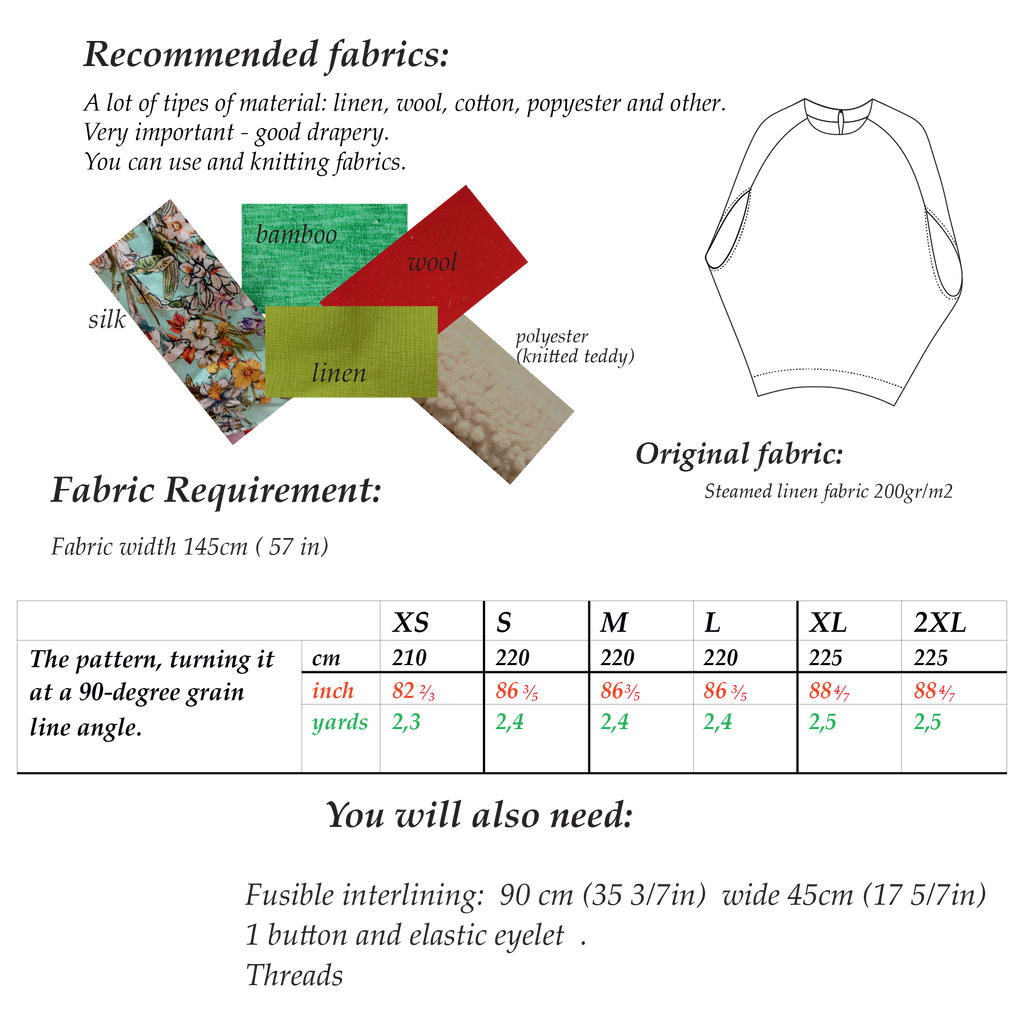 Origami Tunic Sewing Pattern| Sizes XS-2XL