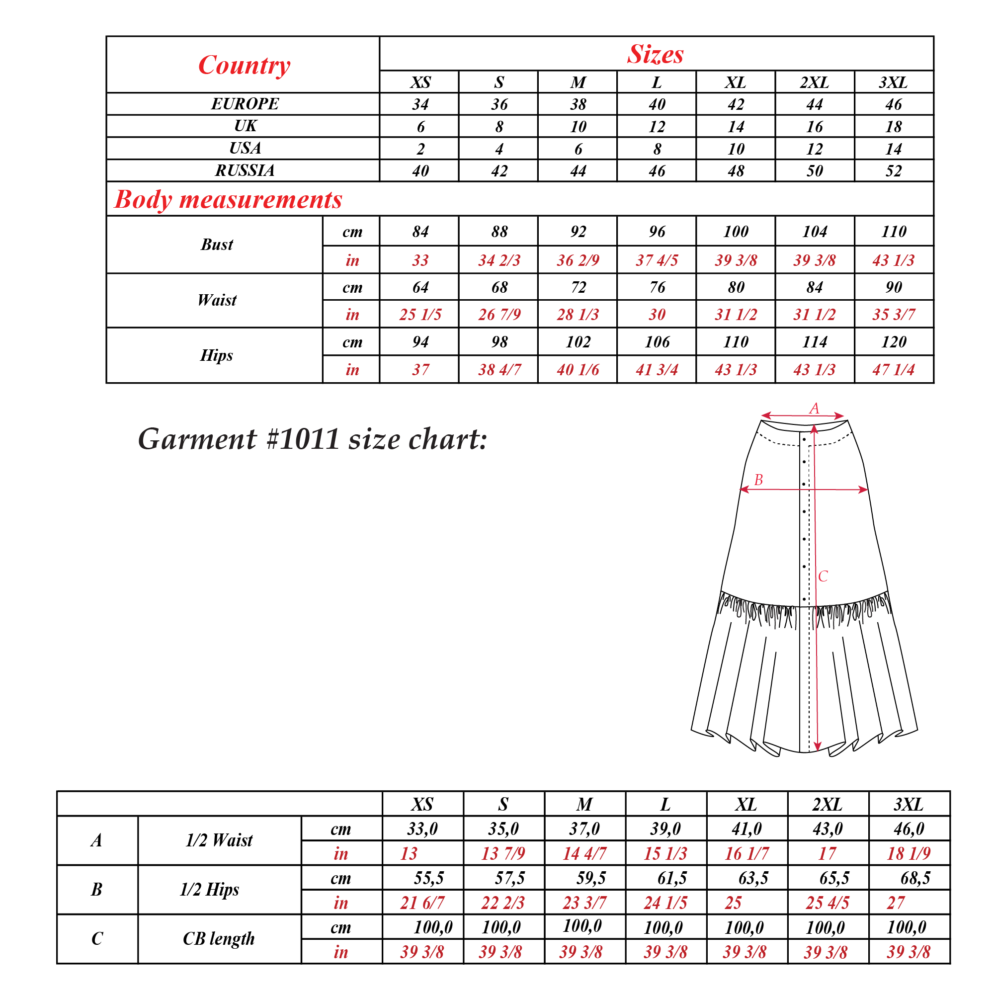 Ruffle Skirt Sewing Pattern | XS-3XL