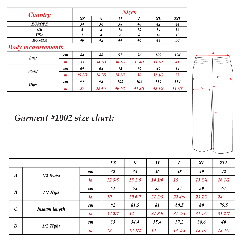 Wide Leg Pants Pattern  | Sizes XS-2XL