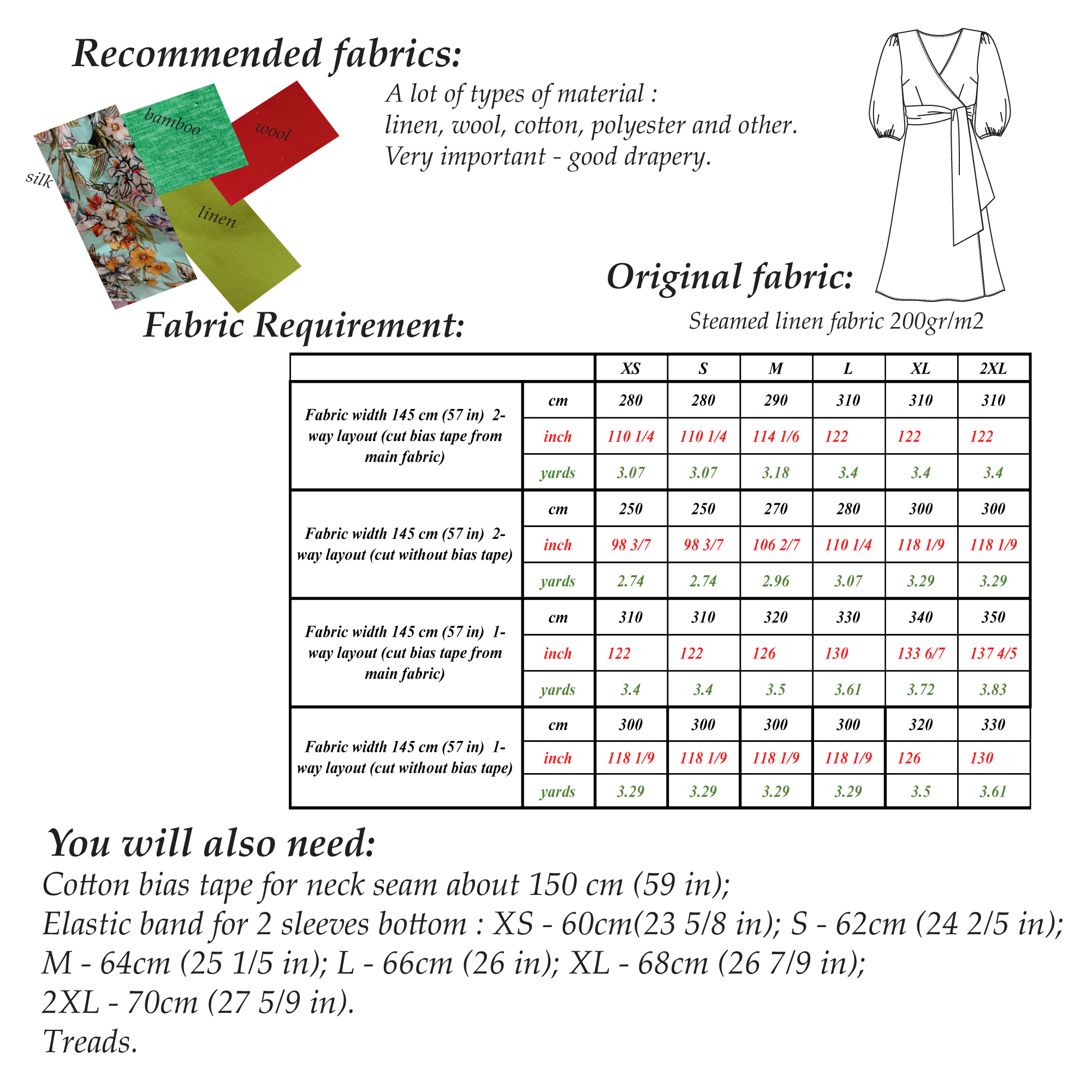 wrap dress need fabric